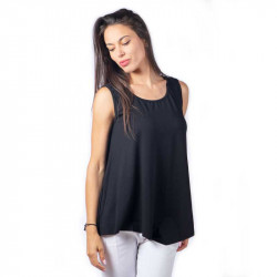 Дамски потник в полуклош в цвят черно