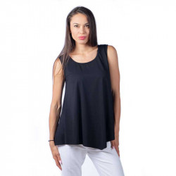 Дамски потник в полуклош в цвят черно