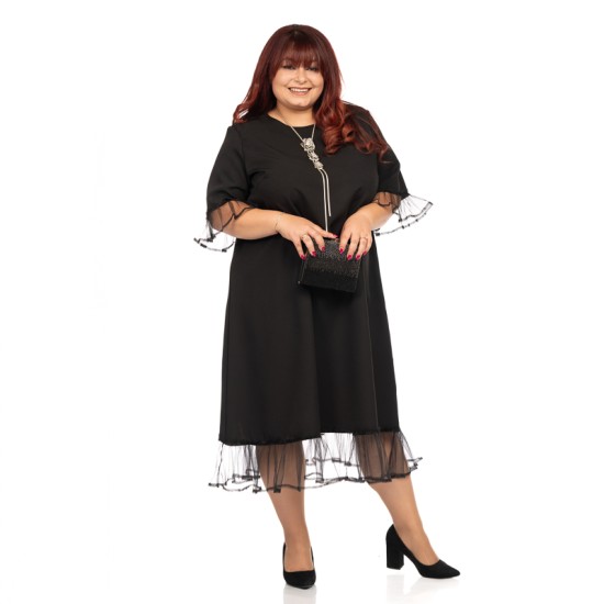 Дамска макси рокля Адриана в черен цвят