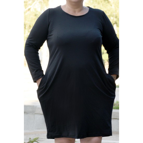 Ефирна дамска рокля в черно - Maxi