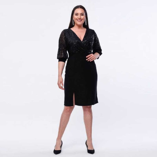 Ефектна дамска макси официална рокля Хана в черен цвят