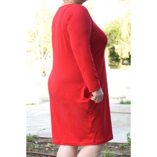 Ефирна дамска рокля в червено - Maxi