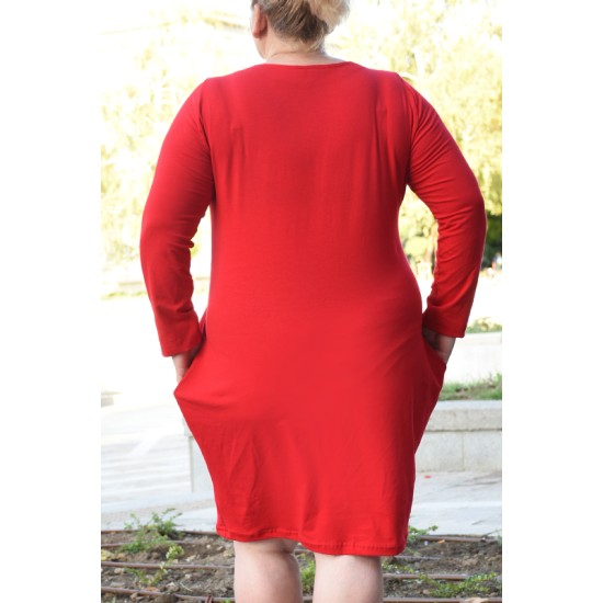 Ефирна дамска рокля в червено - Maxi
