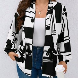 Дамско преходно яке с цветен принт Фредерика