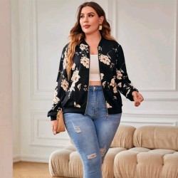 Дамско преходно яке с цветен принт Бернис