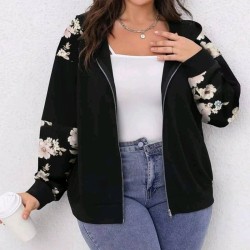 Дамско преходно яке с цветен принт