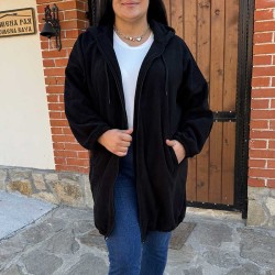 Топла дамска парка от полар в Черен цвят Топла дамска парка от полар в Черен цвят