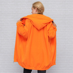 Дамска парка от полар в оранжев цвят