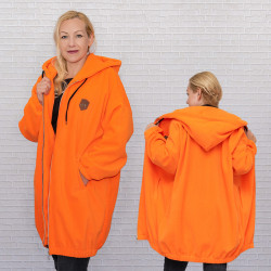 Дамска парка от полар в оранжев цвят