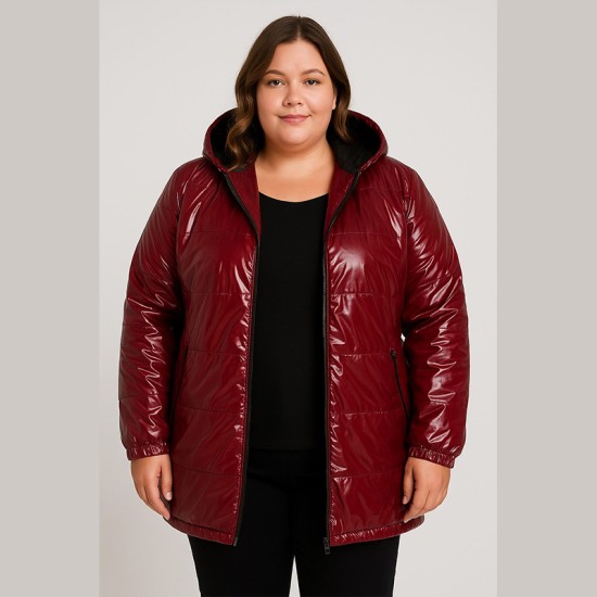 Яке с две лица в бордо и черно Яке с две лица в бордо и черно