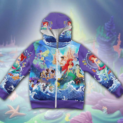 3D Детски суитшърт за момиче Малката русалка Ариел