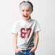 Детска тениска за момиче с цветен принт  "67" - 14292