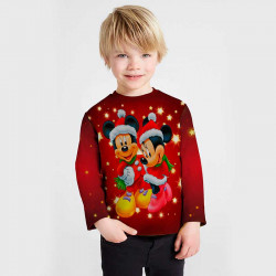 Детска блуза с коледни мотиви Мини и Мики Маус 7351 Детска блуза с коледни мотиви Мини и Мики Маус 7351