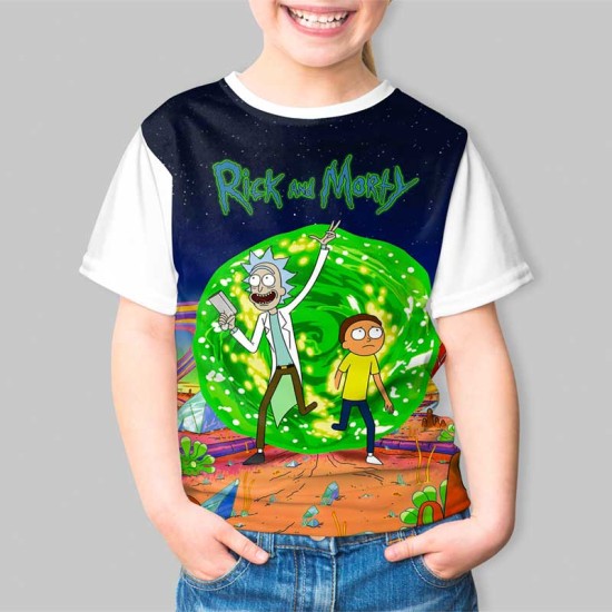 Детска тениска с принт Рик и Морти к 4381