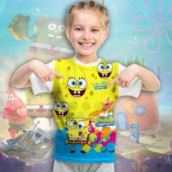 Детска тениска с принт Спондж Боб