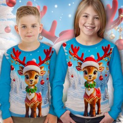 Детска блуза с коледни мотиви Еленче