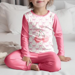 Детска пижама за момиче с цветен принт 13105