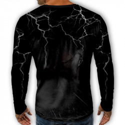 3D мъжка блуза принт вълк зеленоок