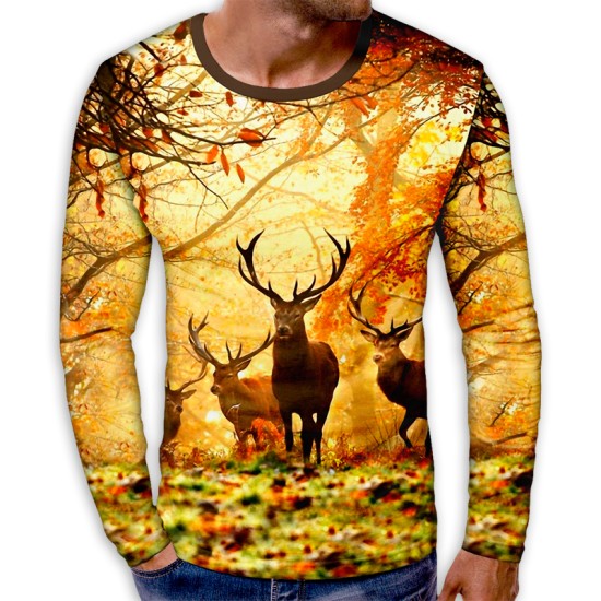 3D мъжка блуза AUTUMN DEER