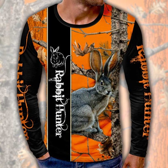 3D мъжка блуза с ловни мотиви Rebbit Huntier