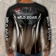 3D мъжка блуза с ловни мотиви Wild Boar