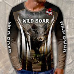 3D мъжка блуза с ловни мотиви Wild Boar