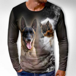 3D мъжка блуза принт Белгийска овчарка к 4389