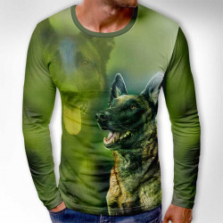 3D мъжка блуза принт Белгийска овчарка к 4390