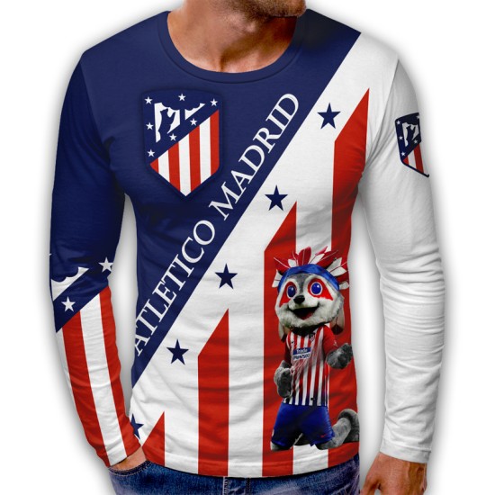 3D мъжка блуза принт Атлетико Мадрид