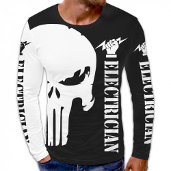 3D мъжка блуза принт ELECTRICIAN BLACK AND WHITE