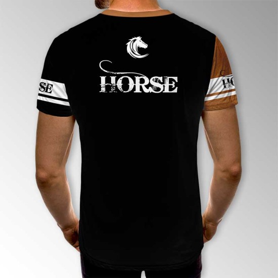 3D мъжка фенска тениска Horse