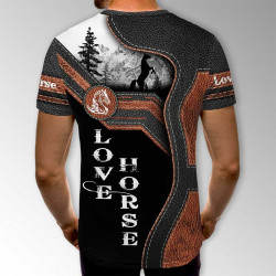 3D мъжка фенска тениска на дива кобила 3D мъжка фенска тениска на дива кобила
