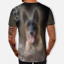 3D мъжка тениска Белгийска овчарка к 4387 3D мъжка тениска Белгийска овчарка к 4387
