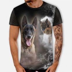3D мъжка тениска Белгийска овчарка к 4387 3D мъжка тениска Белгийска овчарка к 4387