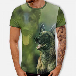 3D мъжка тениска Белгийска овчарка к 4388 3D мъжка тениска Белгийска овчарка к 4388