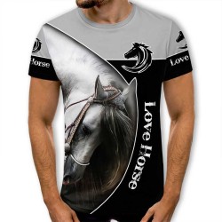 3D мъжка фенска тениска Horse к4509 3D мъжка фенска тениска Horse к4509