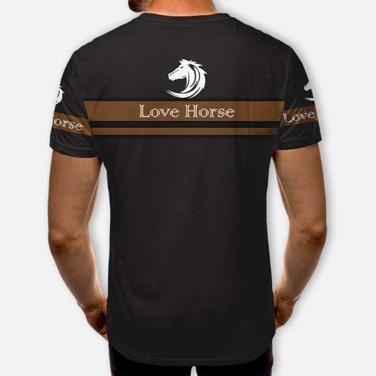 3D мъжка фенска тениска Horse к4511
