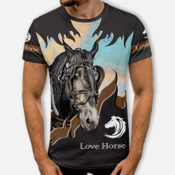 3D мъжка фенска тениска Horse к4511 3D мъжка фенска тениска Horse к4511