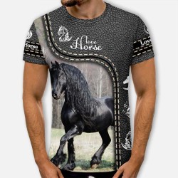 3D мъжка фенска тениска Horse к4512 3D мъжка фенска тениска Horse к4512