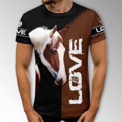 3D мъжка фенска тениска Horse к4513 3D мъжка фенска тениска Horse к4513