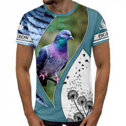 3D МЪЖКА ТЕНИСКА ПРИНТ ГЪЛЪБ 3D МЪЖКА ТЕНИСКА ПРИНТ ГЪЛЪБ