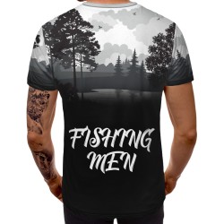 3D мъжка тениска с принт Fishing 12918 3D мъжка тениска с принт Fishing 12918
