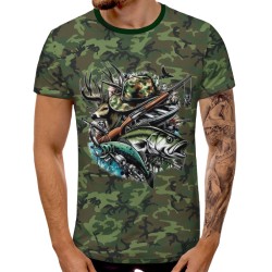 3D мъжка тениска с ловни мотиви 12937 3D мъжка тениска с ловни мотиви 12937