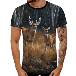 3D мъжка тениска с принт Deer 12973 3D мъжка тениска с принт Deer 12973