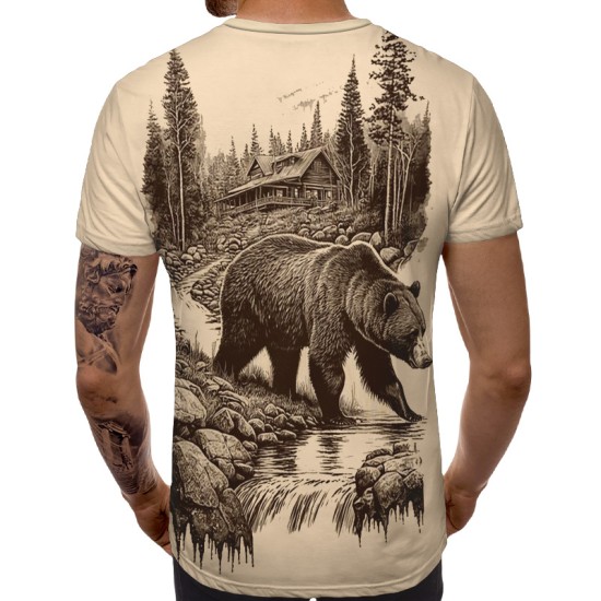 3D мъжка тениска принт Bear 13819