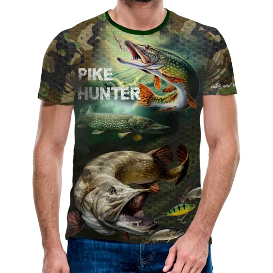 3D мъжка тениска Pike hunter