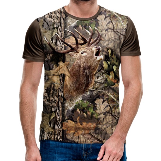 3D мъжка тениска Deer камуфлажна