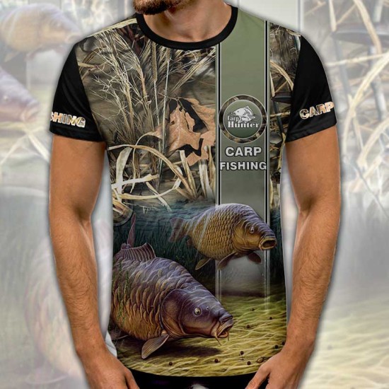 3D мъжка рибарска тениска Carp Fishing