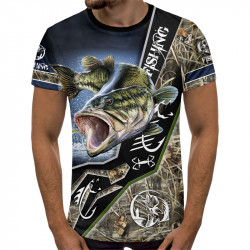 3D мъжка тениска принт Риба 3D мъжка тениска принт Риба