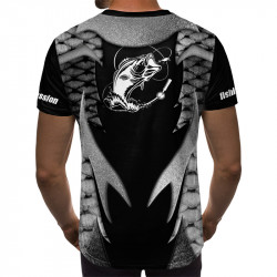 3D мъжка тениска принт Рибар 3D мъжка тениска принт Рибар
